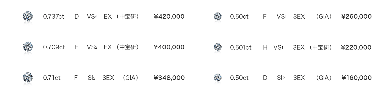 0.5ct UP ダイヤモンド大特価